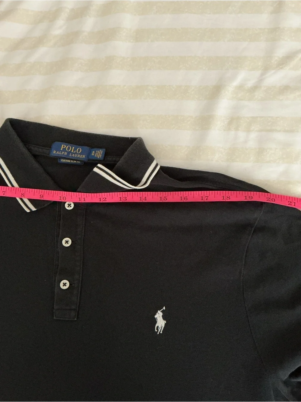 Ralph Lauren Black Polo Shirt with White Trim